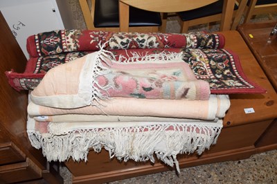 Lot 317 - Group of three small Chinese floral pattern rugs