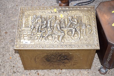 Lot 341 - A metal mounted coal box