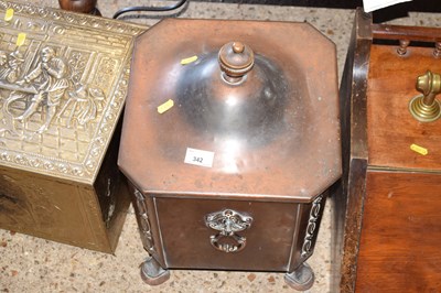 Lot 342 - An early 20th Century octagonal coal box