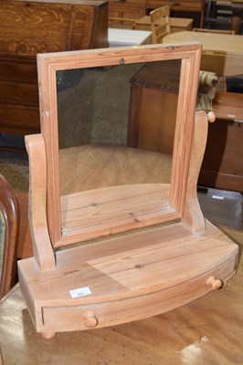 Lot 351 - Pine framed bow front dressing table mirror