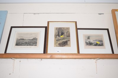 Lot 219 - A framed watercolour study of an interior...