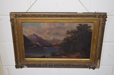 Lot 236 - Victorian school oil on canvas study of a loch...