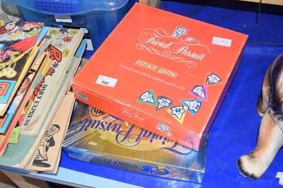 Lot 502 - A Trivial Pursuit Jnr board game and Trivial...