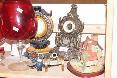 Lot 540 - Clocks, model cannon and a model house