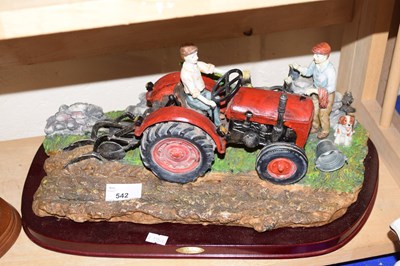 Lot 542 - Model of a tractor ploughing