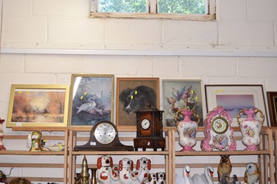 Lot 548 - Ducks in flight, print, gilt framed plus four...