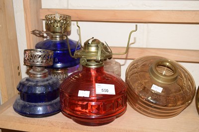 Lot 550 - Glass oil lamps (a/f)