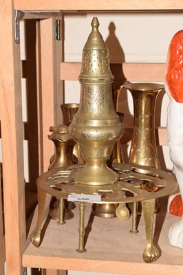 Lot 556 - Brass trivet and other items