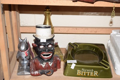 Lot 575 - Cast iron money bank, squirrel nutcracker,...