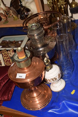Lot 590 - Oil lamps (a/f)