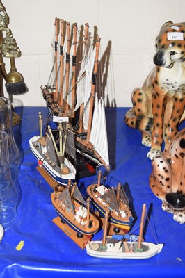 Lot 592 - Five model boats