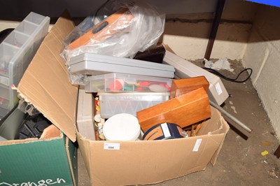 Lot 596 - Box of various assorted fishing fly tying...