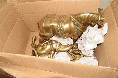 Lot 598 - A group of brass horse models