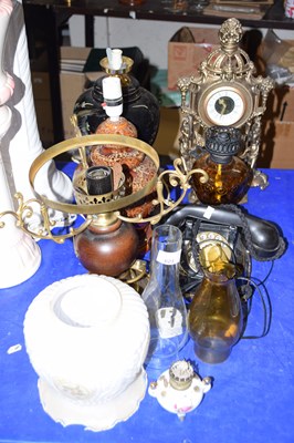 Lot 623 - Mixed Lot: Table lamps, vintage telephone,...