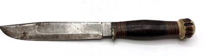 Lot 107 - Wade & Butcher hunting knife with antler...
