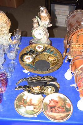 Lot 631 - Mixed Lot: Various horse brasses, mantel clock,...