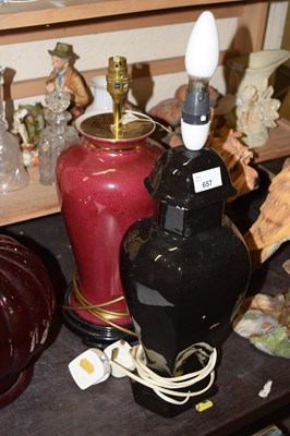 Lot 657 - Two table lamps