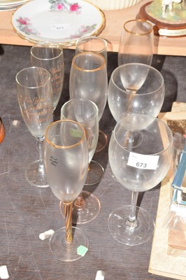 Lot 673 - Quantity of glass ware to include champagne...