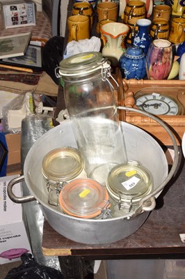 Lot 683 - Jam pan and preserve jars