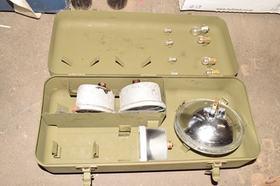 Lot 691 - A military light bulb storage box