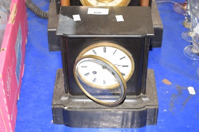 Lot 698 - Black slate mantel clock