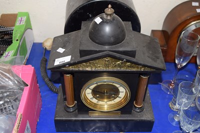 Lot 699 - Black slate mantel clock