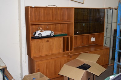 Lot 742 - Modern sideboard shelving unit with sliding...