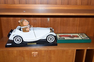 Lot 743 - Ceremic model of Jaguar SS100 1937 with teddy...