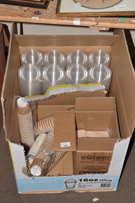 Lot 763 - Quantity of disposable cups and wooden cutlery,...