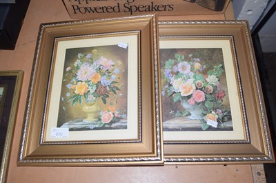 Lot 770 - Pair of framed prints floral still life