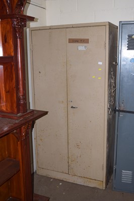 Lot 781 - Large two door metal shelving cupboard