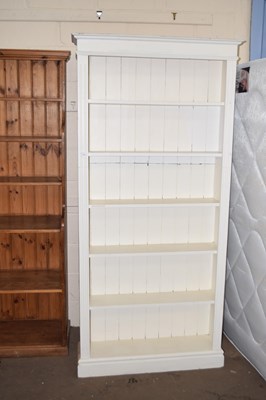 Lot 784 - Two pine white painted bookshelves