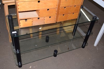 Lot 787 - Glass three tier television/media station