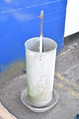 Lot 392 - Large cylindrical metal turkey feeder