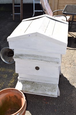 Lot 398 - White painted wooden beehive