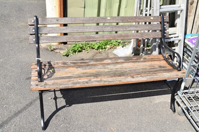 Lot 401 - Garden bench with metal ends