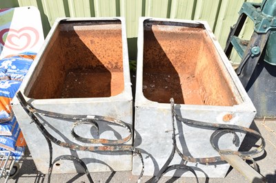 Lot 413 - Two large galvanised water tanks