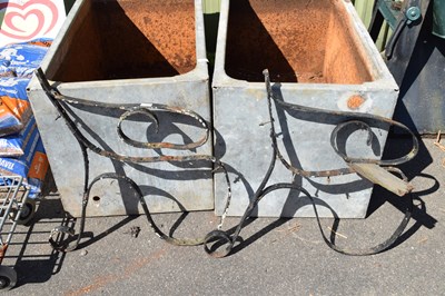 Lot 414 - Two cast iron bench ends