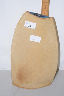 Lot 73 - Terracotta comtemporary inverted painted vase