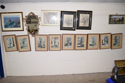Lot 252 - Nine framed prints of Indian servants etc
