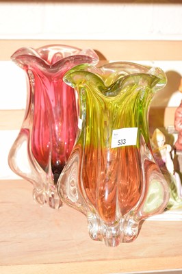 Lot 533 - Two Studio glass vases