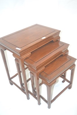 Lot 462 - Nest of three Oriental hardwood occasional...