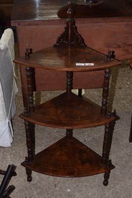 Lot 349 - A Victorian walnut veneered three tier corner...