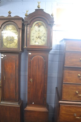 Lot 468 - Large George III long case clock with arched...