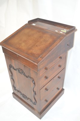 Lot 479 - Early Victorian rosewood Davenport desk, the...