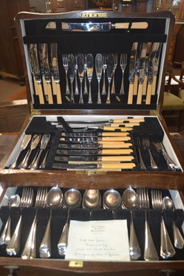Lot 495 - Early 20th Century canteen of silver plated...