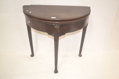 Lot 511 - Early Georgian mahogany demi lune tea table...