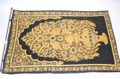 Lot 404 - A 20th Century Indian Zardozi fabric wall...
