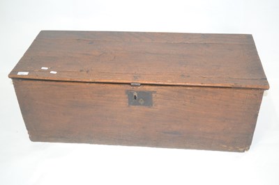 Lot 527 - A small 18th Century elm blanket box of hinged...