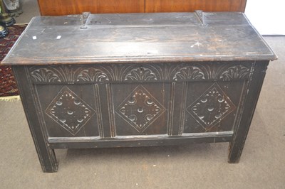 Lot 528 - An 18th Century oak coffer of typical form...
